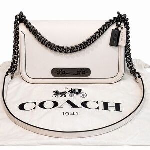 COACH Swagger 20 Chalk White Shoulder Bag Gunmetal Hardware NEW